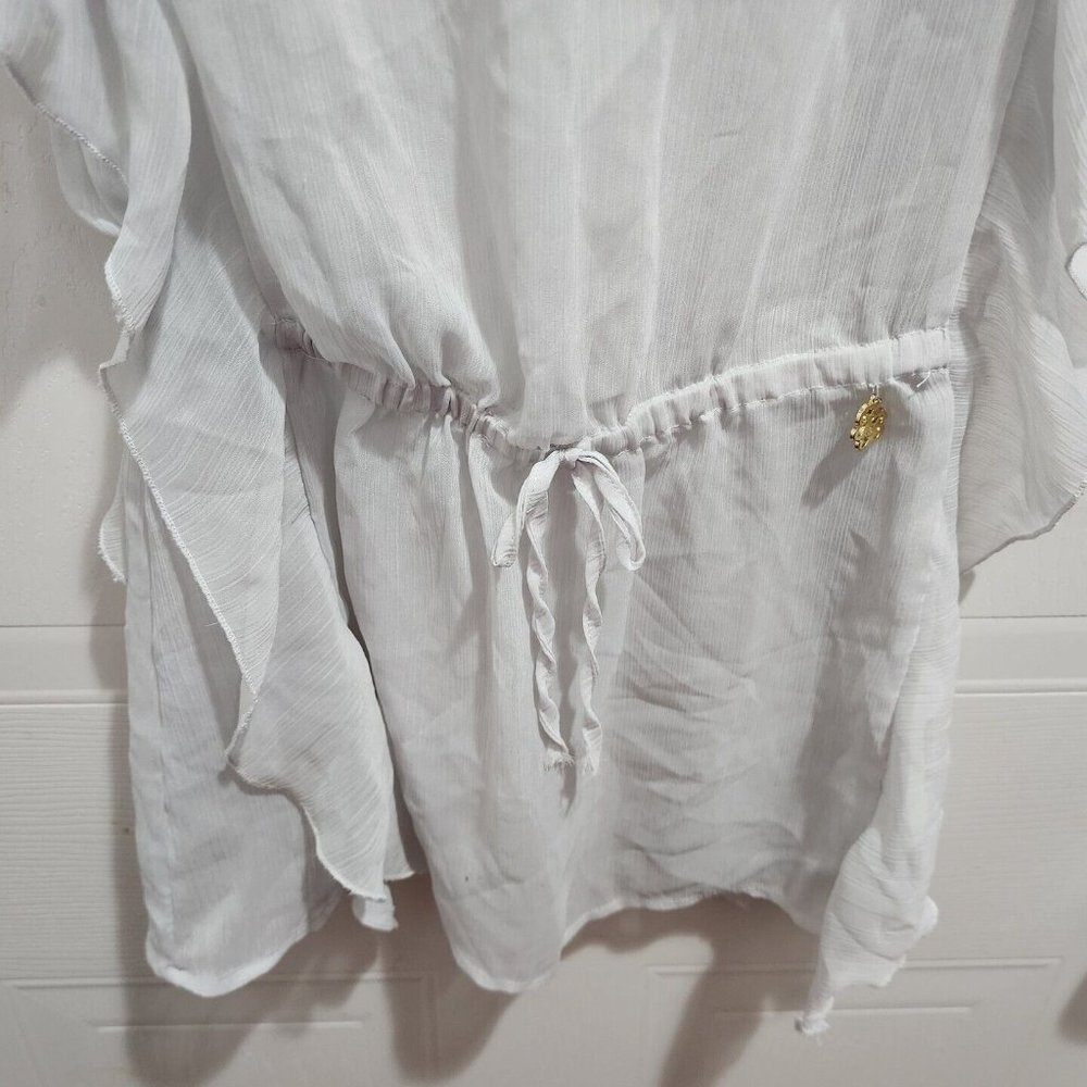 Tommy Bahama Girls White Sheer Sleeveless Dress Cover Up Beach Swim Size 8 - Picture 4 of 10